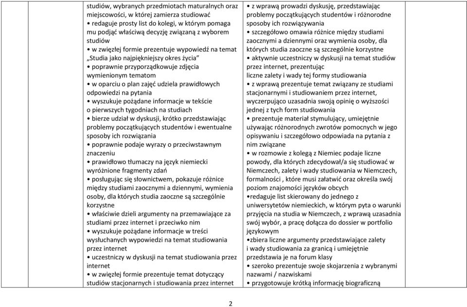 pytania wyszukuje pożądane informacje w tekście o pierwszych tygodniach na studiach bierze udział w dyskusji, krótko przedstawiając problemy początkujących studentów i ewentualne sposoby ich
