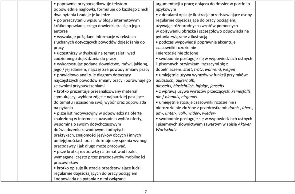 podane słownictwo, mówi, jakie są, jego / jej zdaniem, najczęstsze powody zmiany pracy prawidłowo analizuje diagram dotyczący najczęstszych powodów zmiany pracy i porównuje go ze swoimi