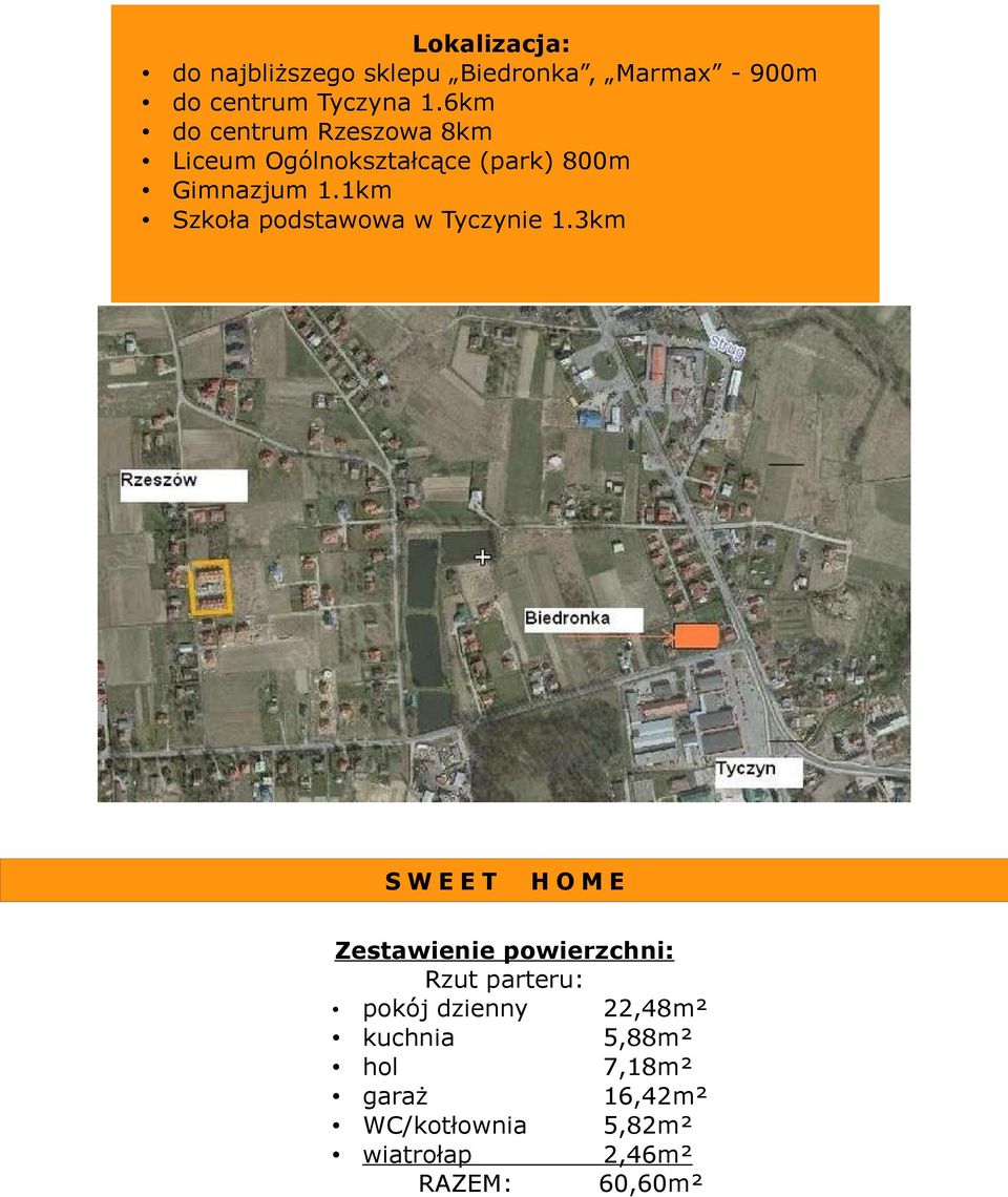 1km Szkoła podstawowa w Tyczynie 1.