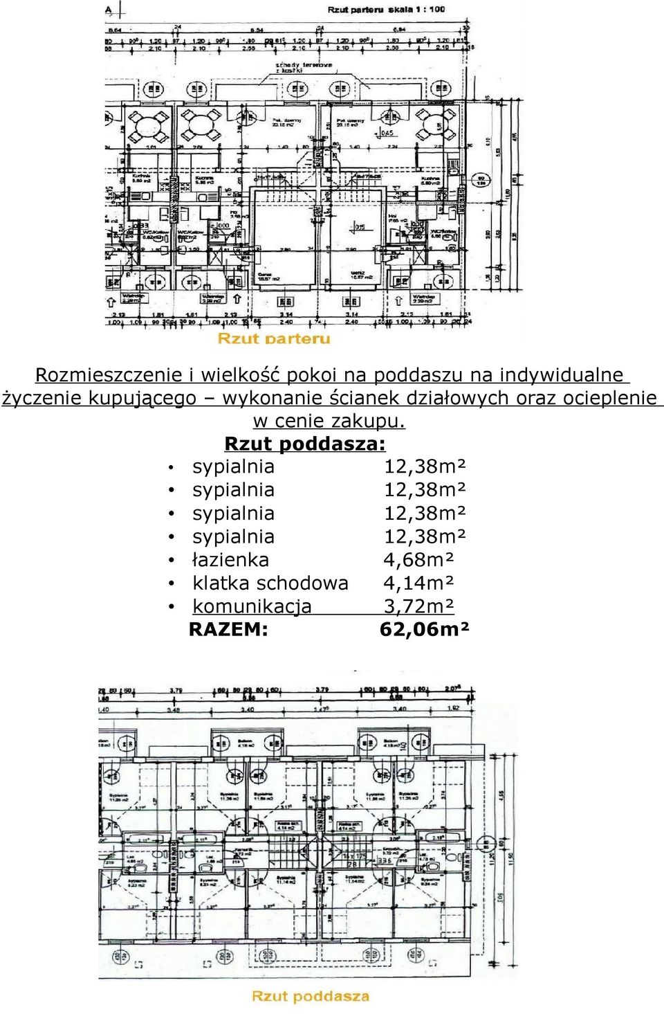 działowych oraz ocieplenie w cenie zakupu.