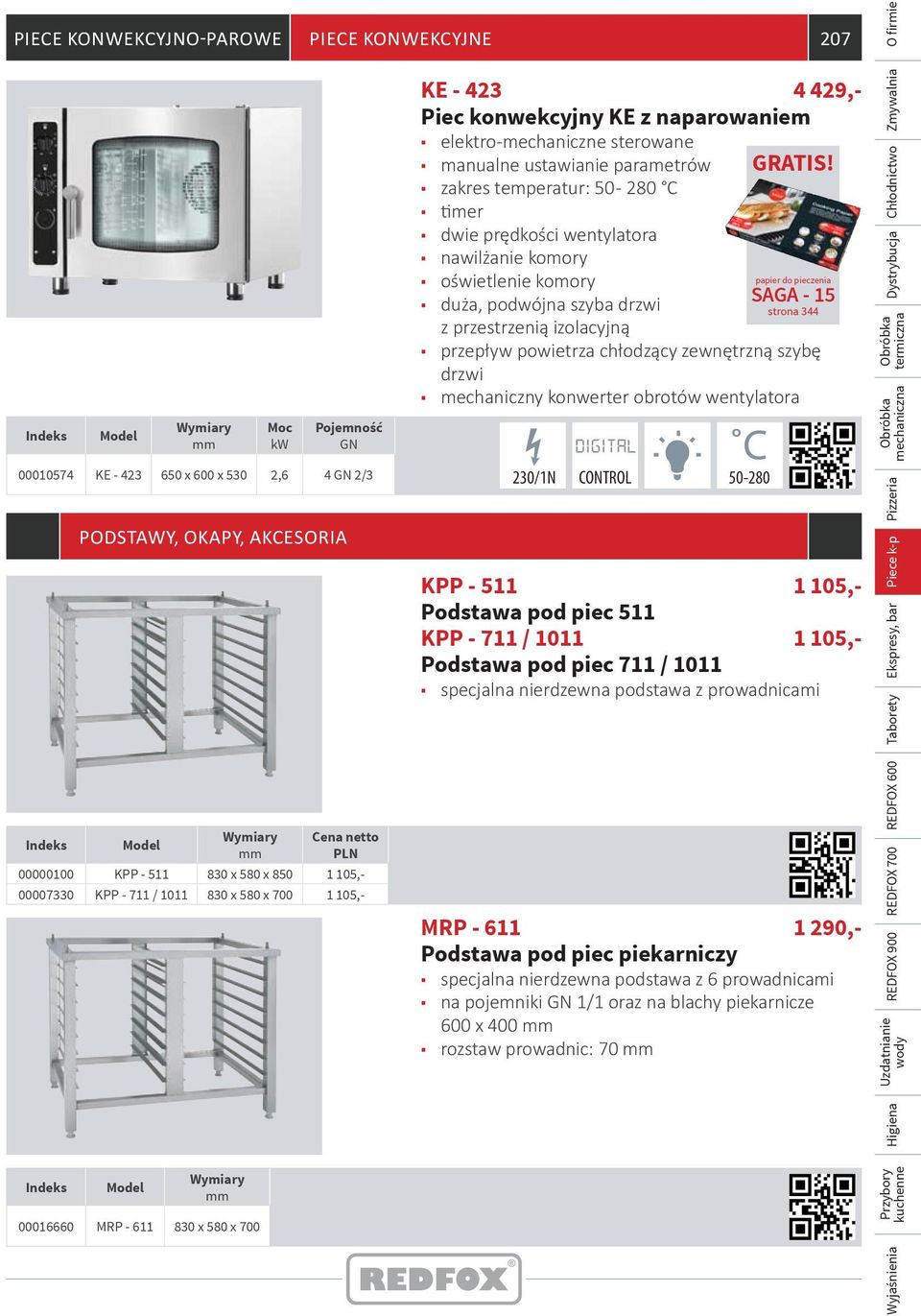 przepływ powietrza chłodzący zewnętrzną szybę drzwi mechaniczny konwerter obrotów wentylatora 00010574 KE - 423 650 x 600 x 530 2,6 4 2/3 230/1N CONTROL 50-280 Podstawy, okapy, akcesoria KPP - 511 1