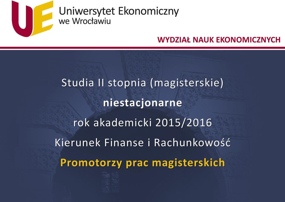 2015/2016 Kierunek Finanse i