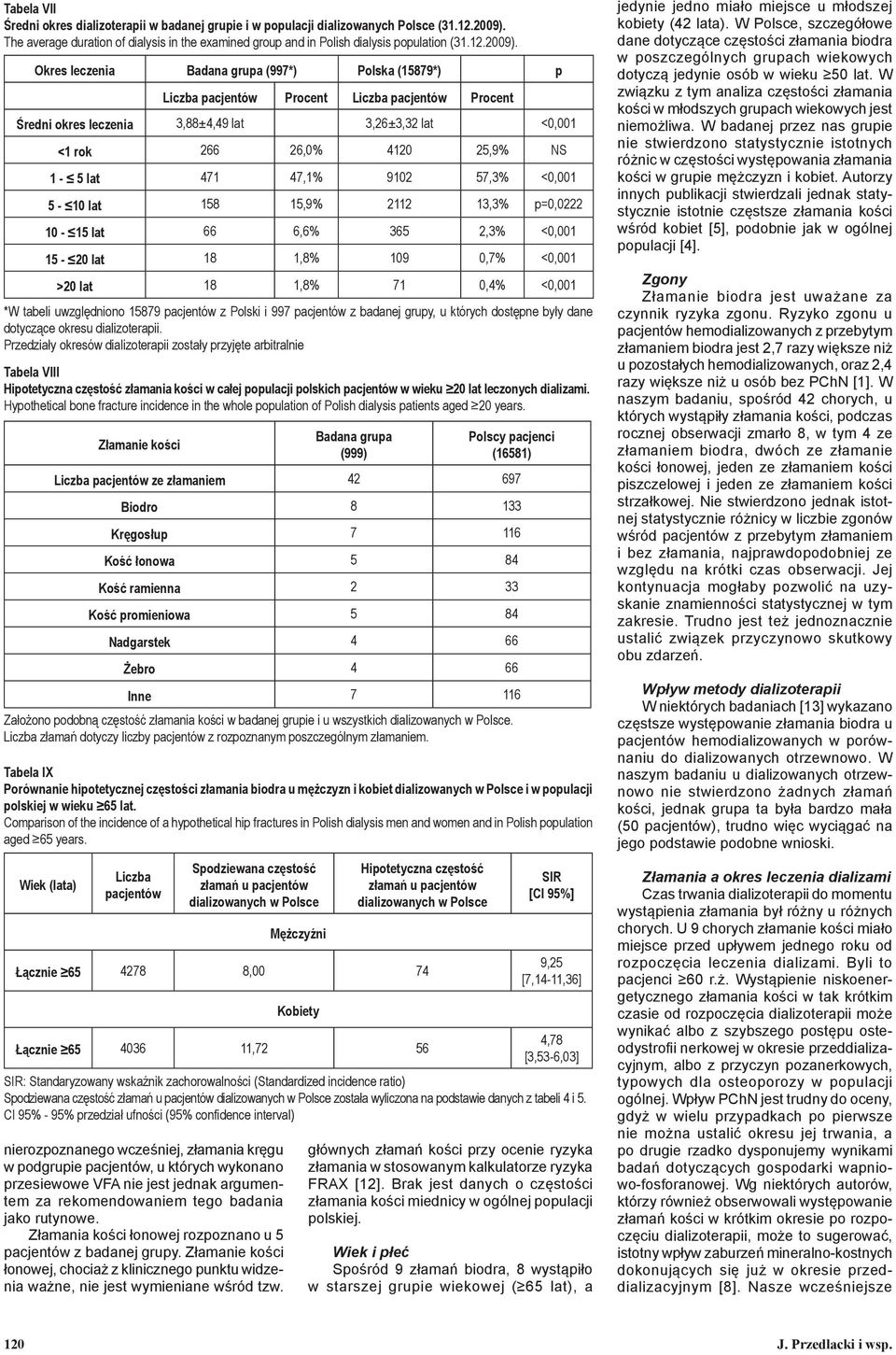 Okres leczenia Badana grupa (997*) Polska (15879*) p nierozpoznanego wcześniej, złamania kręgu w podgrupie, u których wykonano przesiewowe VFA nie jest jednak argumentem za rekomendowaniem tego