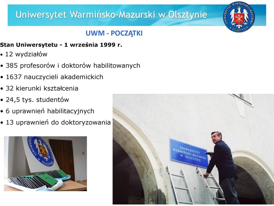 12 wydziałów 385 profesorów i doktorów habilitowanych 1637 nauczycieli
