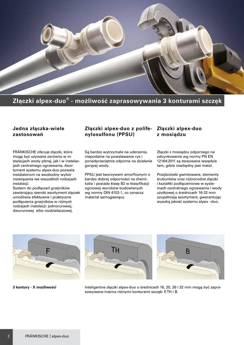 Asortyment systemu alpex-duo pozwala instalatorom na swobodny wybór rozwiązania we wszystkich rodzajach instalacji.