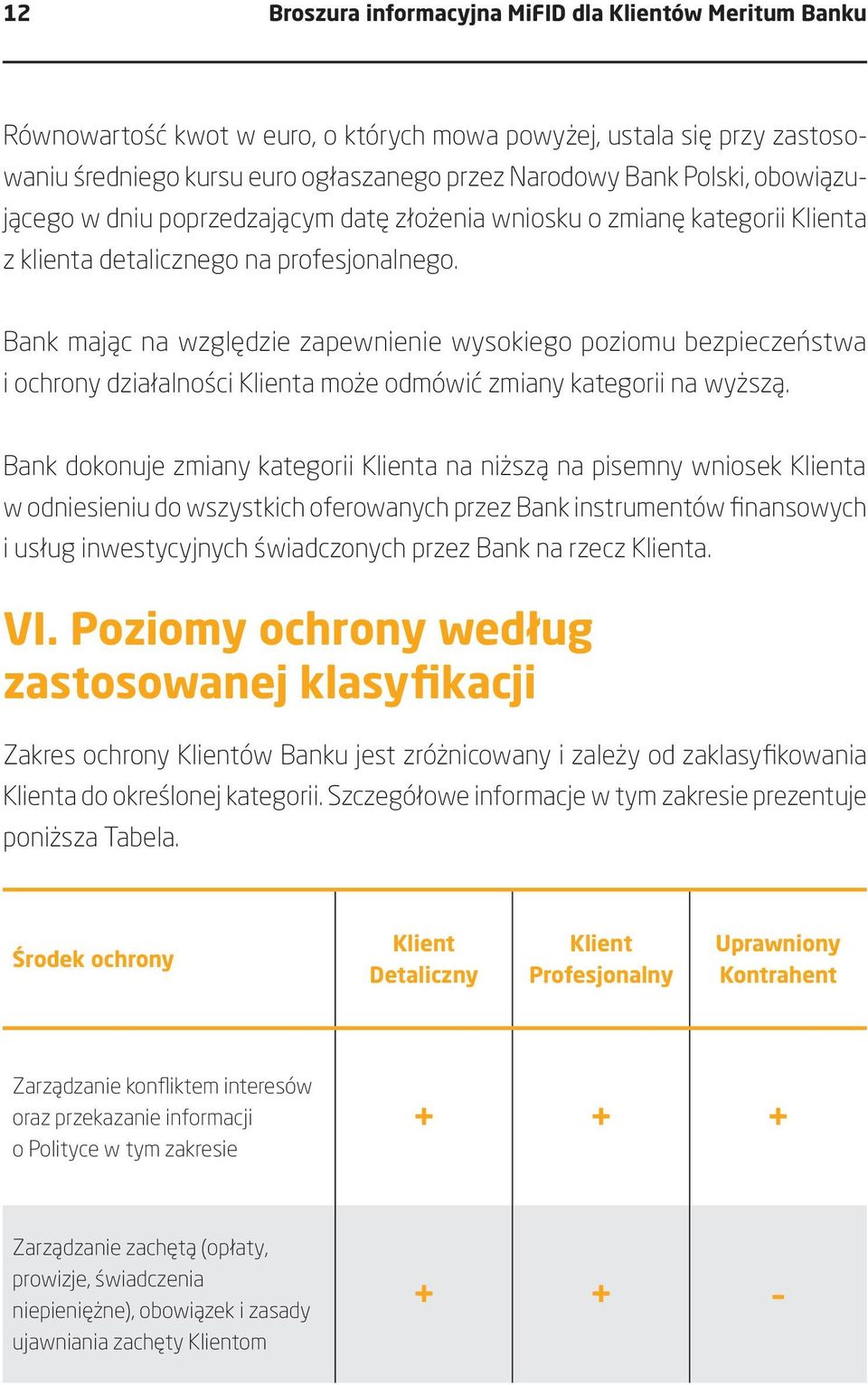 Bank mając na względzie zapewnienie wysokiego poziomu bezpieczeństwa i ochrony działalności Klienta może odmówić zmiany kategorii na wyższą.