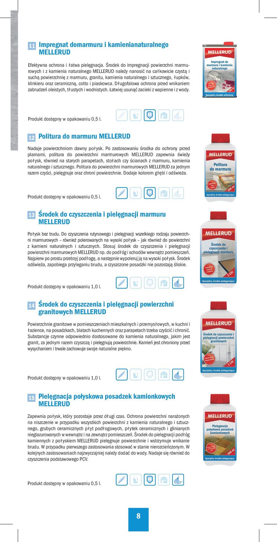 klinkieru oraz ceramiczną, cotto i piaskowca. Długofalowa ochrona przed wnikaniem zabrudzeń oleistych, tłustych i wodnistych. Łatwiej usunąć zacieki z wapienne i z wody.