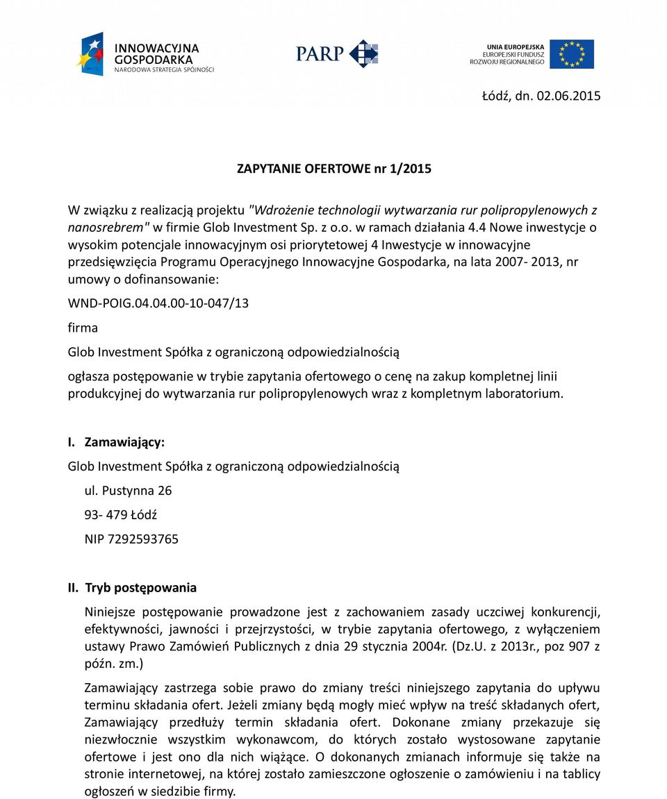 dofinansowanie: WND-POIG.04.