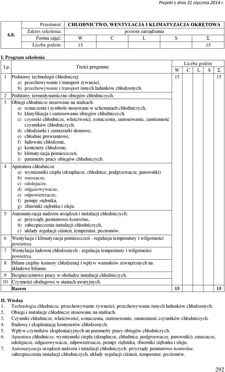 3 Obiegi chłodnicze stosowane na statkach: a) oznaczenia i symbole stosowane w schematach chłodniczych, b) klasyfikacja i zastosowanie obiegów chłodniczych, c) czynniki chłodnicze, właściwości,