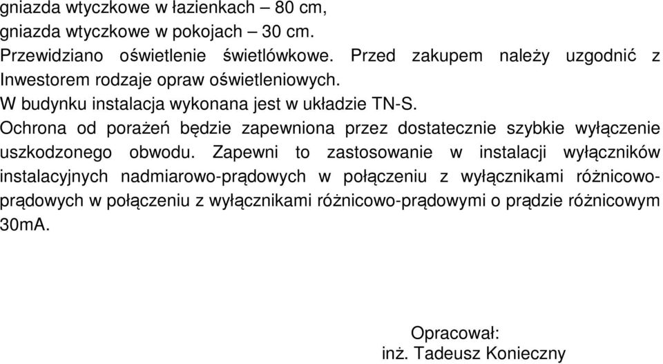 instalacyjnych nadmiarowo-prądowych w połączeniu z