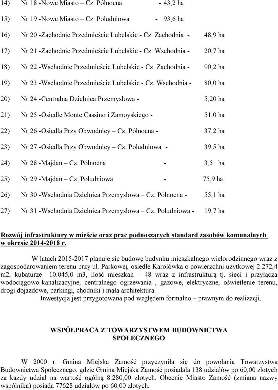 Zachodnia - 90,2 ha 19) Nr 23 - Wschodnie Przedmieście Lubelskie - Cz.