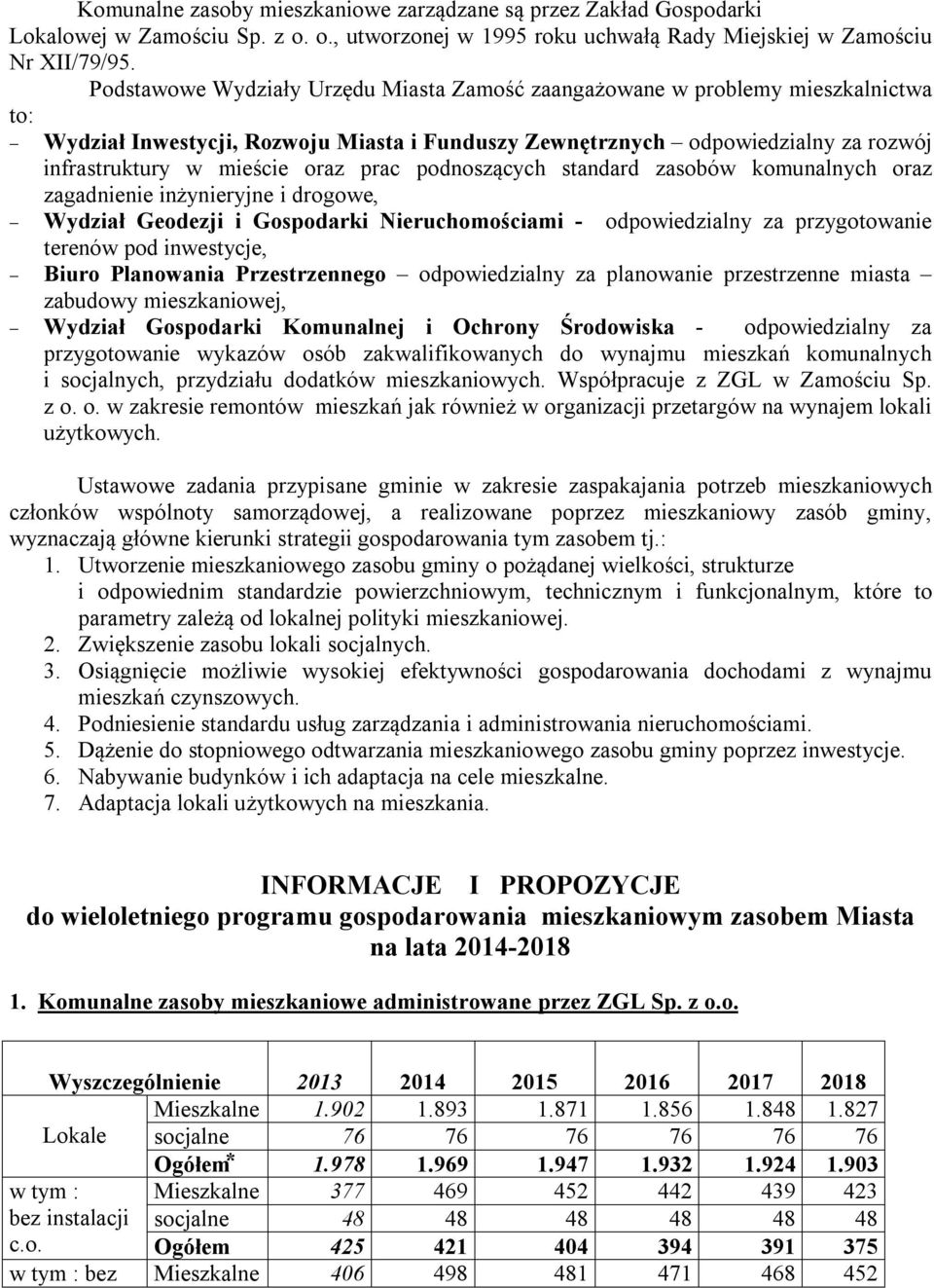prac podnoszących standard zasobów komunalnych oraz zagadnienie inżynieryjne i drogowe, Wydział Geodezji i Gospodarki Nieruchomościami - odpowiedzialny za przygotowanie terenów pod inwestycje, Biuro