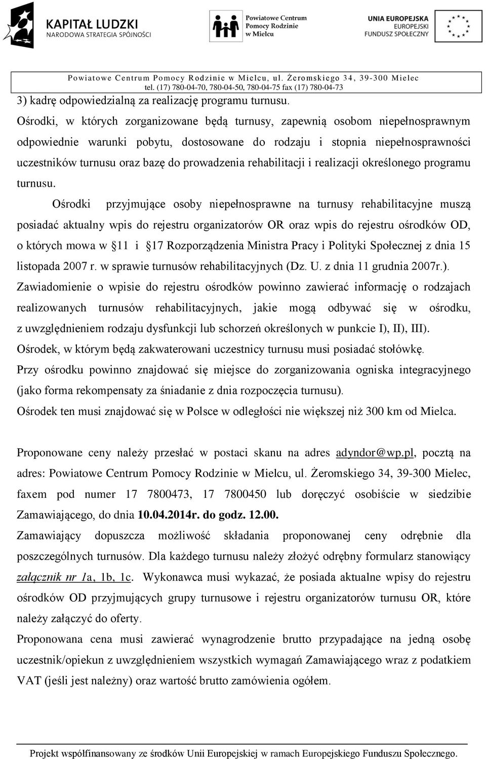 i realizacji określonego programu.