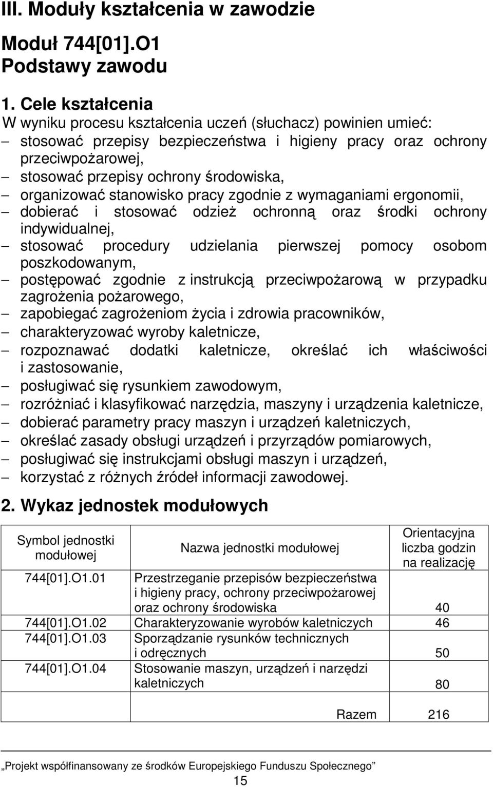 organizować stanowisko pracy zgodnie z wymaganiami ergonomii, dobierać i stosować odzieŝ ochronną oraz środki ochrony indywidualnej, stosować procedury udzielania pierwszej pomocy osobom