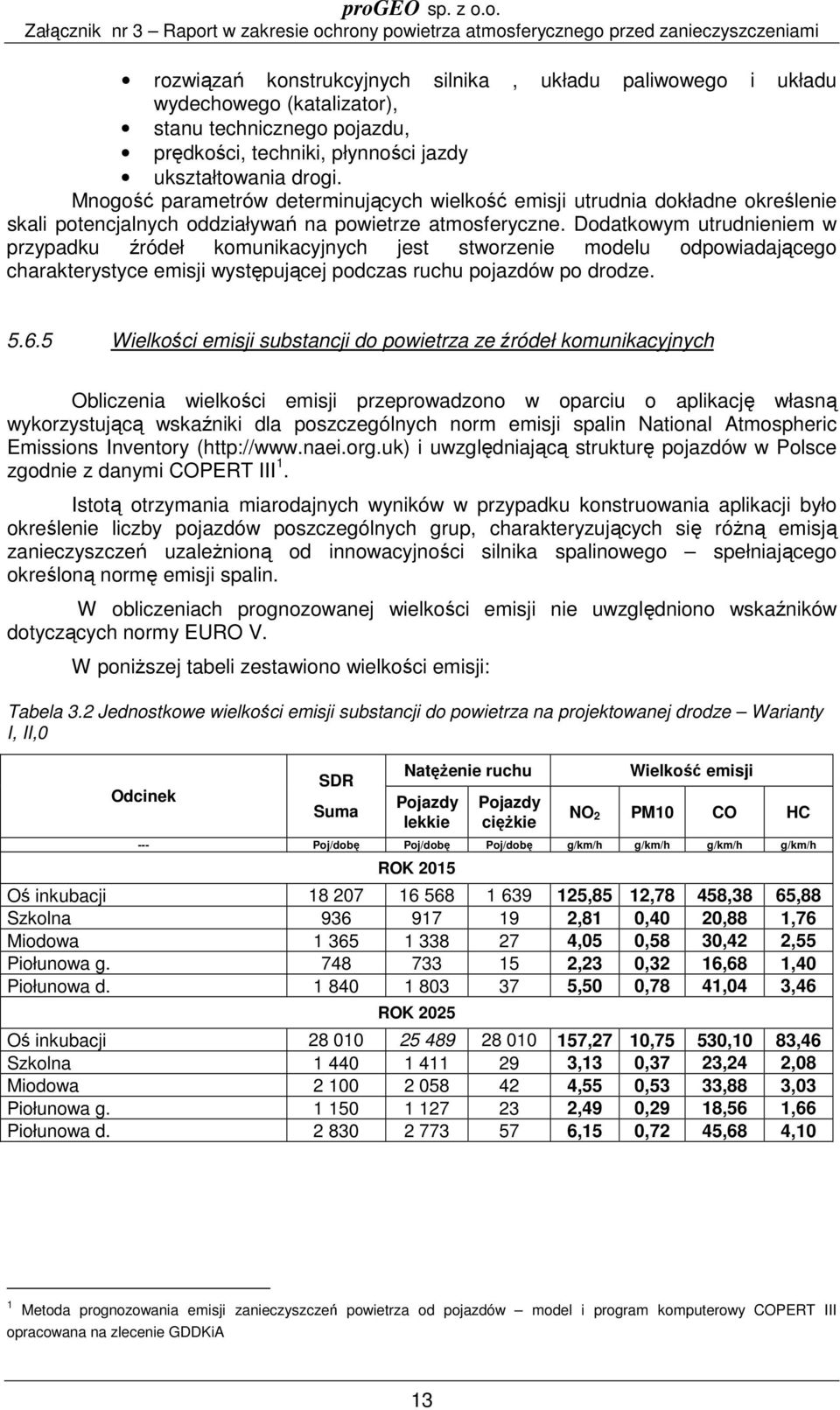 Dodatkowym utrudnieniem w przypadku źródeł komunikacyjnych jest stworzenie modelu odpowiadającego charakterystyce emisji występującej podczas ruchu pojazdów po drodze. 5.6.