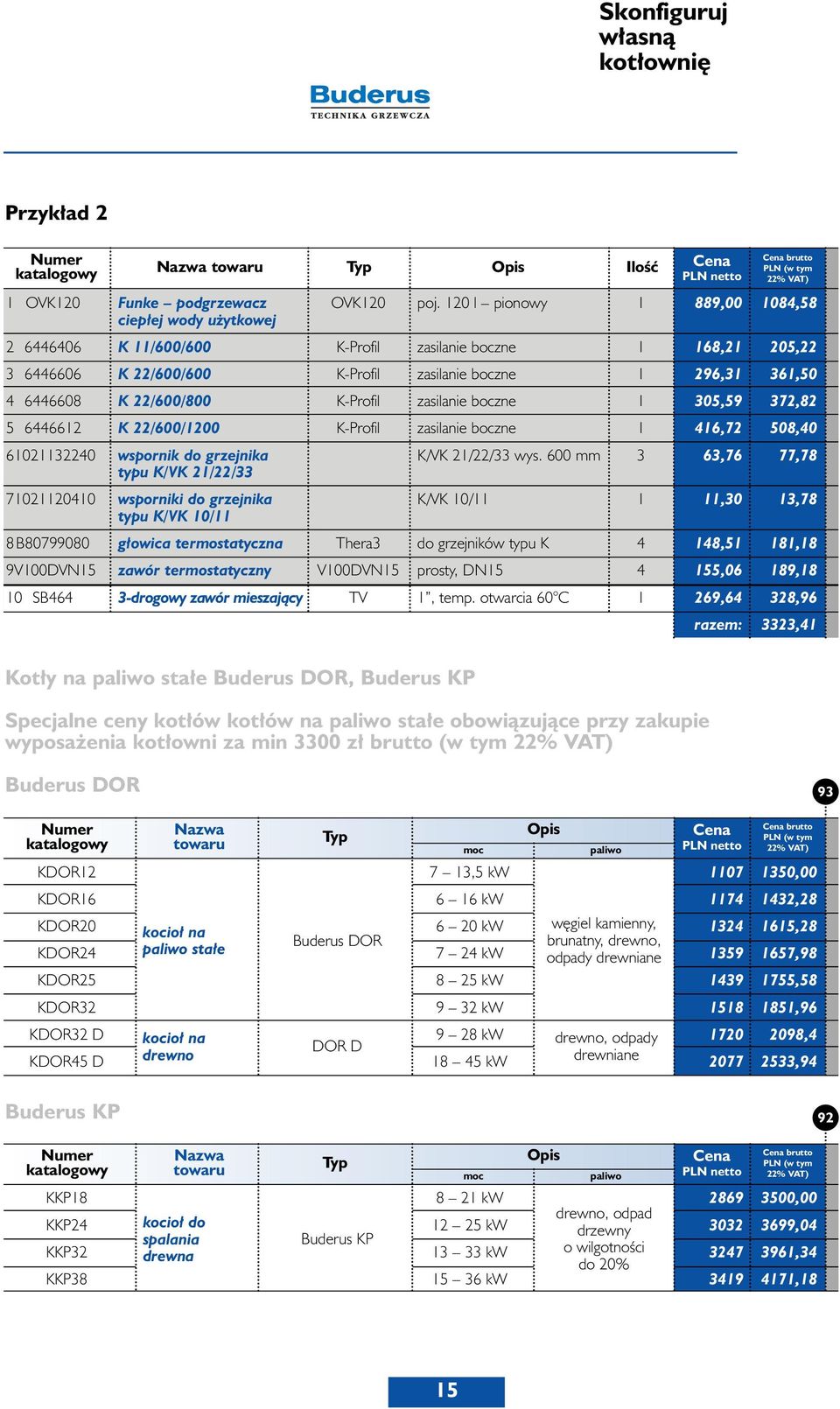 22/600/800 K-Profil zasilanie boczne 1 305,59 372,82 5 6446612 K 22/600/1200 K-Profil zasilanie boczne 1 416,72 508,40 61021132240 wspornik do grzejnika K/VK 21/22/33 wys.