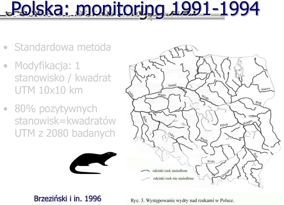 UTM 10x10 km 80% pozytywnych