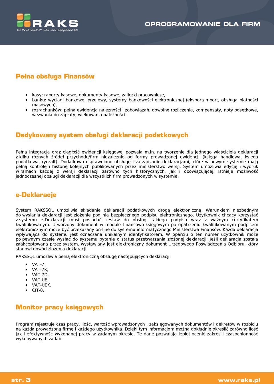 Dedykowany system obsługi deklaracji podatkowych Pełna int