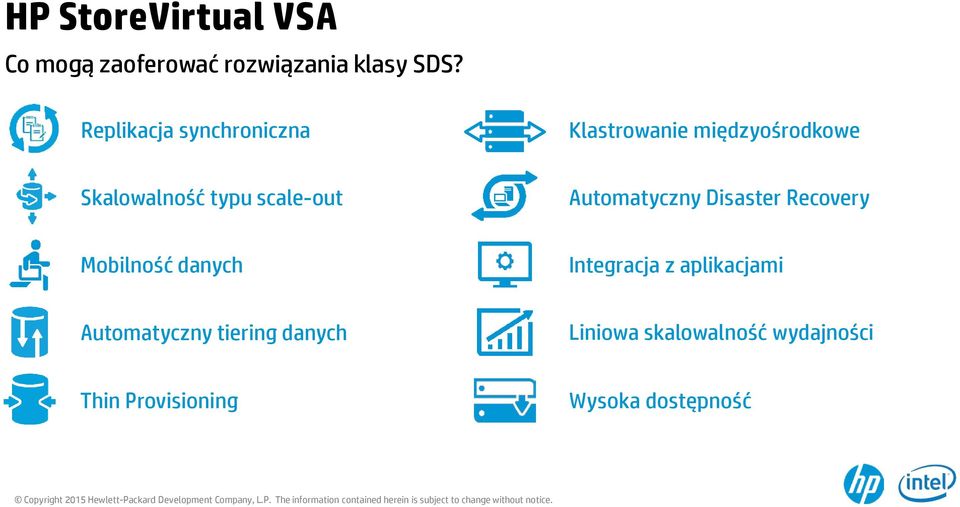 scale-out Automatyczny Disaster Recovery Mobilność danych Integracja z