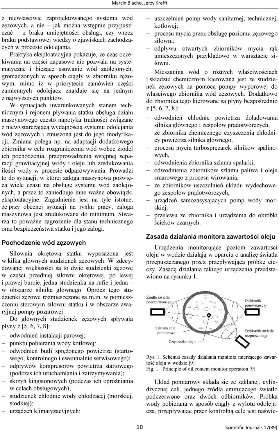 Praktyka eksploatacyjna pokazuje, że czas oczekiwania na części zapasowe nie pozwala na systematyczne i bieżące usuwanie wód zaolejonych, gromadzonych w sposób ciągły w zbiorniku zęzowym, mimo iż w