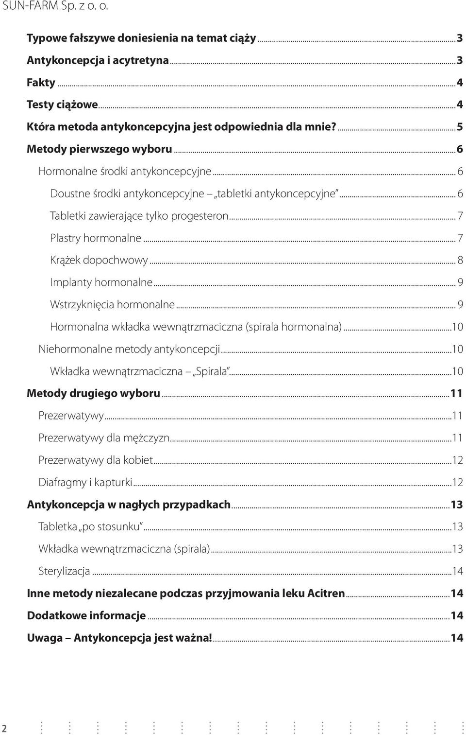 .. 8 Implanty hormonalne... 9 Wstrzyknięcia hormonalne... 9 Hormonalna wkładka wewnątrzmaciczna (spirala hormonalna)...10 Niehormonalne metody antykoncepcji...10 Wkładka wewnątrzmaciczna Spirala.