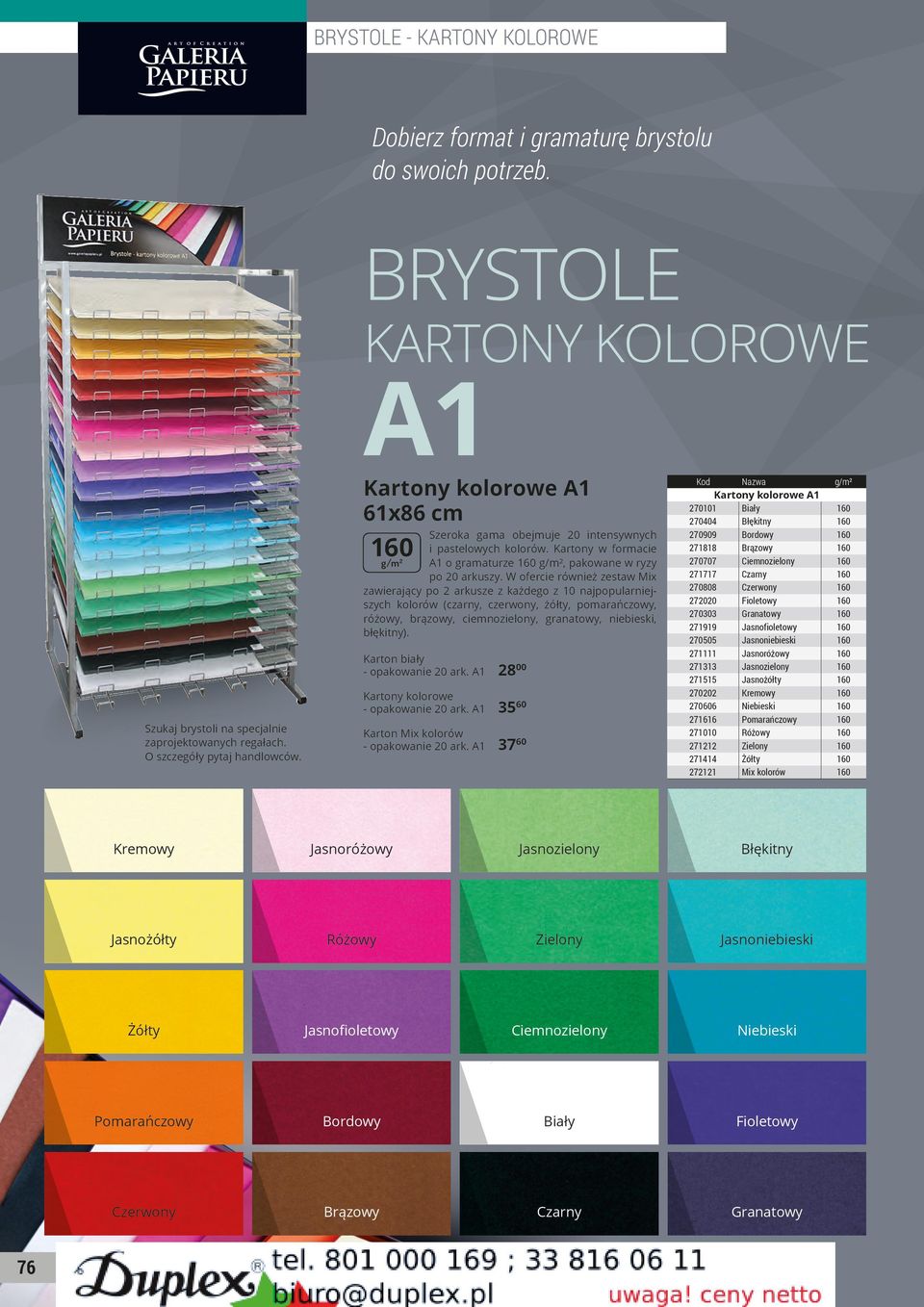 W ofercie również zestaw Mix zawierający po 2 arkusze z każdego z 10 najpopularniejszych kolorów (czarny, czerwony, żółty, pomarańczowy, różowy, brązowy, ciemnozielony, granatowy, niebieski,