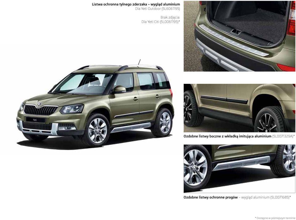 boczne z wkładką imitująca aluminium (5L0071329A)* Ozdobne listwy