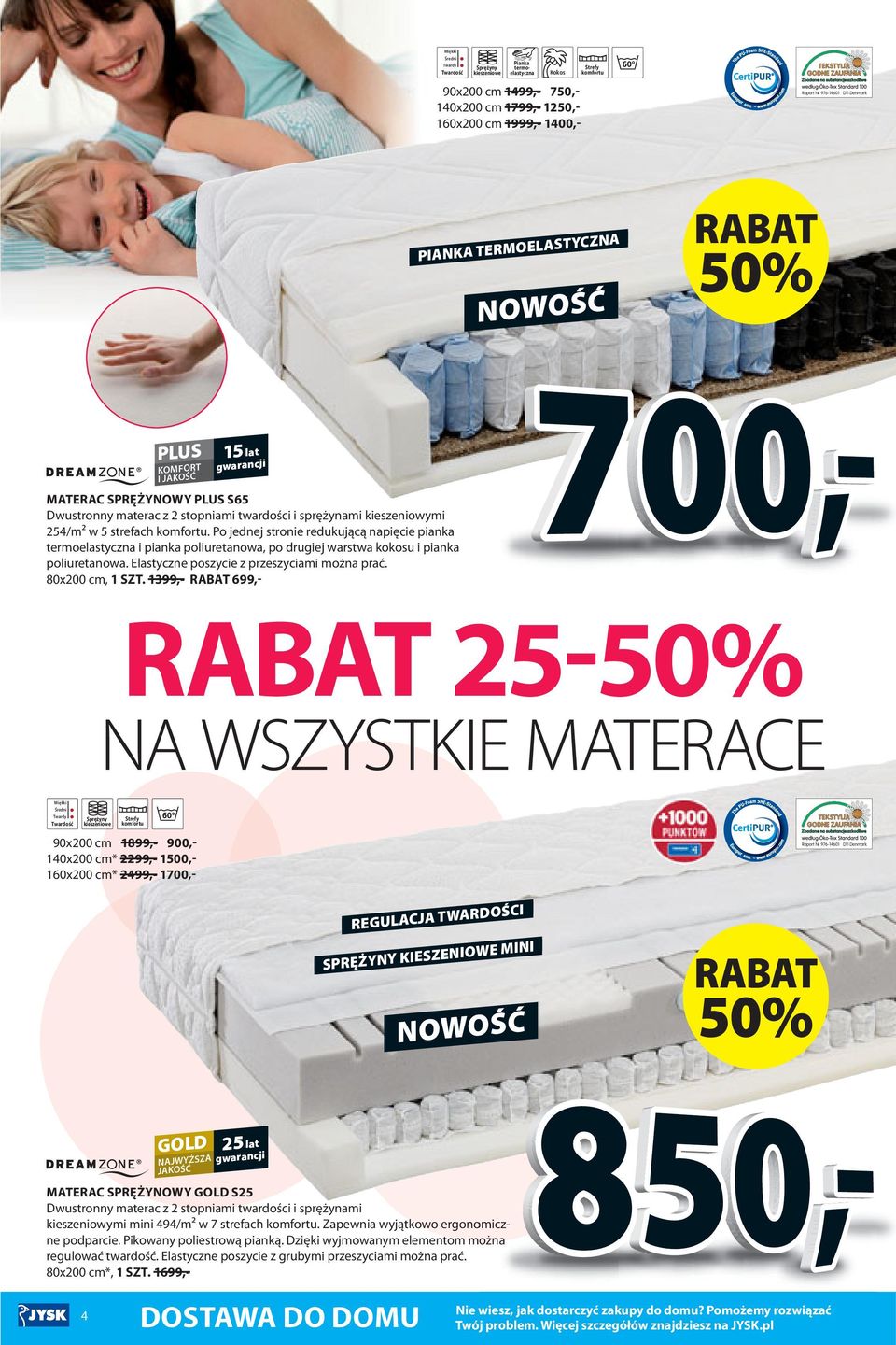 Elastyczne poszycie z przeszyciami można prać. 80x00 cm, SZT.