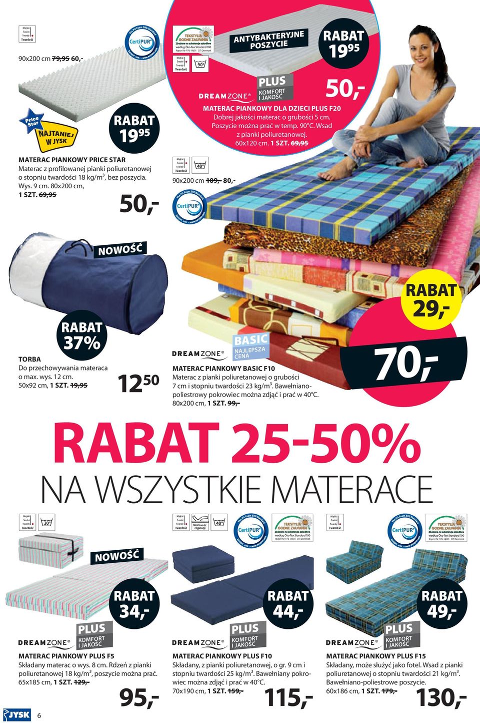 9,9 0,- 90x00 cm 09,- 80,- % TORBA Do przechowywania materaca o max. wys. cm. 0x9 cm, SZT.