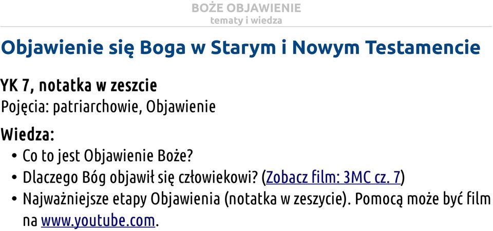 Dlaczego Bóg objawił się człowiekowi? (Zobacz film: 3MC cz.