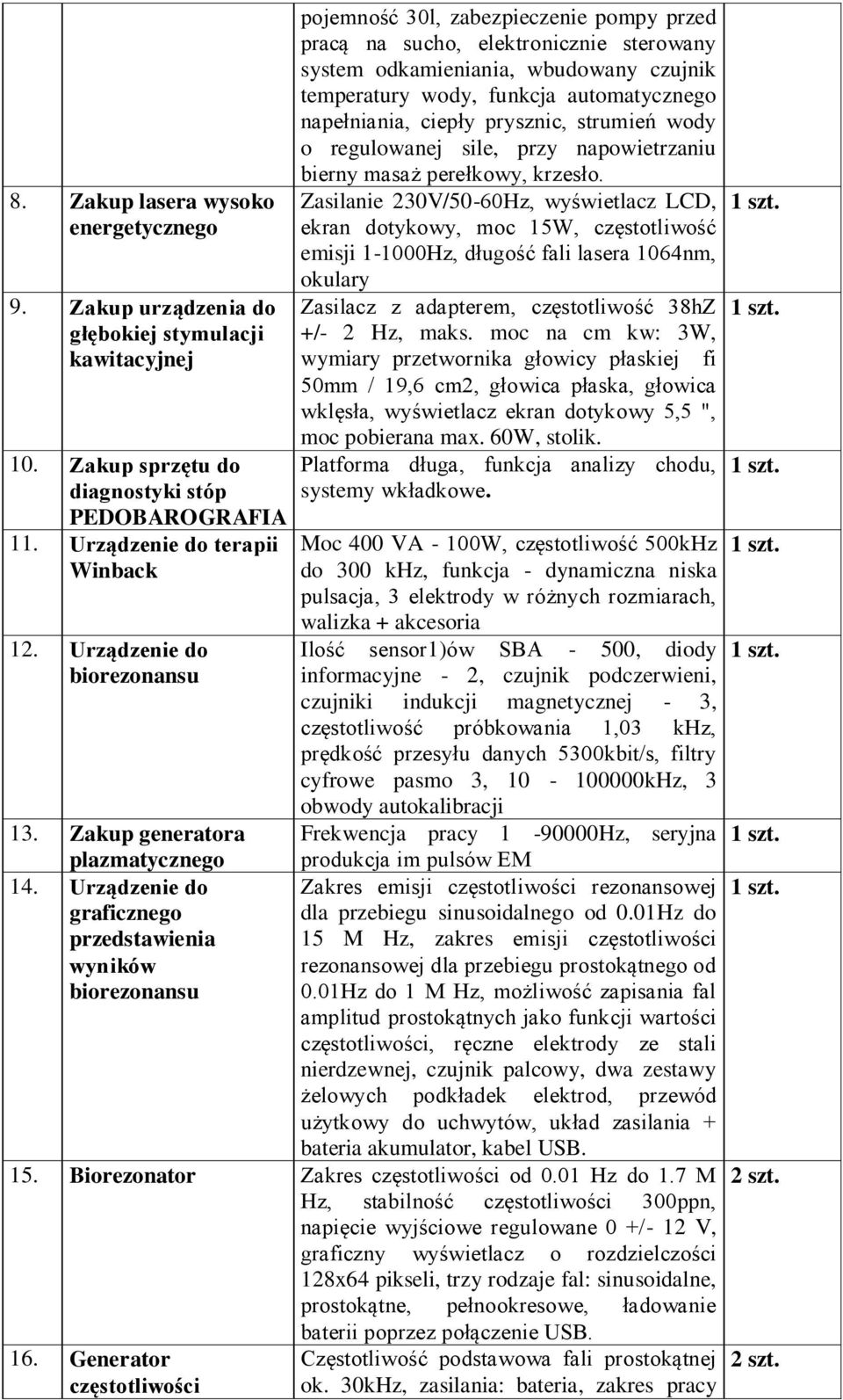 Urządzenie do graficznego przedstawienia wyników biorezonansu pojemność 30l, zabezpieczenie pompy przed pracą na sucho, elektronicznie sterowany system odkamieniania, wbudowany czujnik temperatury
