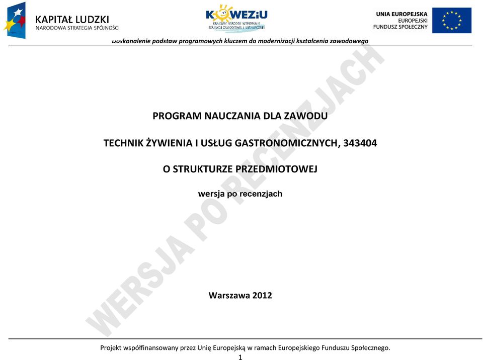 po recenzjach Warszawa 2012 rojekt współfinansowany