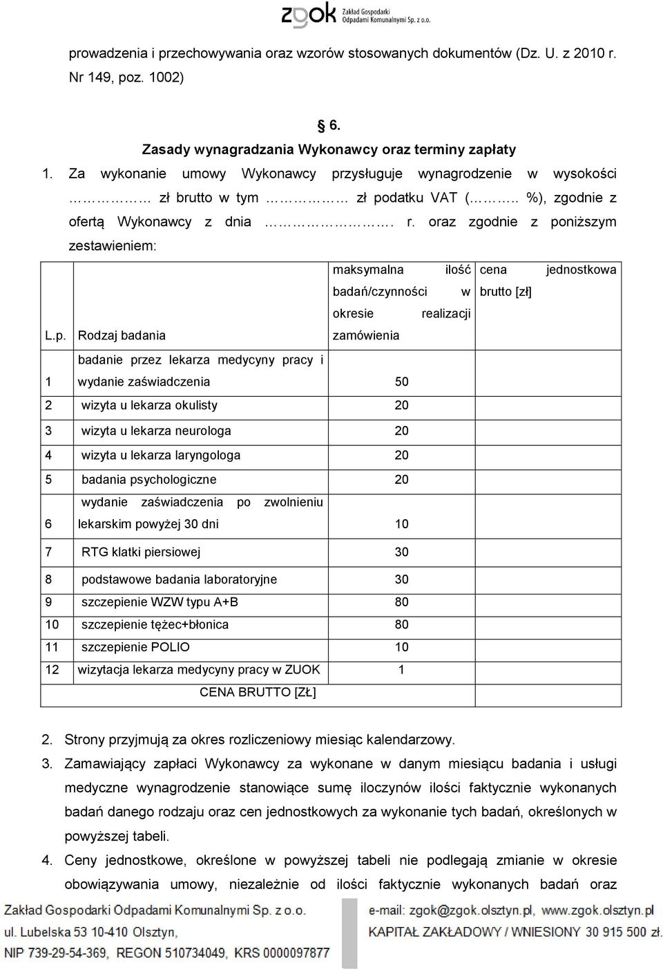 oraz zgodnie z po
