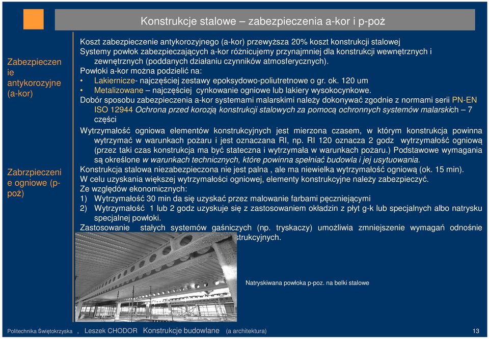 Powłoki a-kor można podzielić na: Lakiernicze- najczęściej zestawy epoksydowo-poliutretnowe o gr. ok. 120 um Metalizowane najczęściej cynkowanie ogniowe lub lakiery wysokocynkowe.
