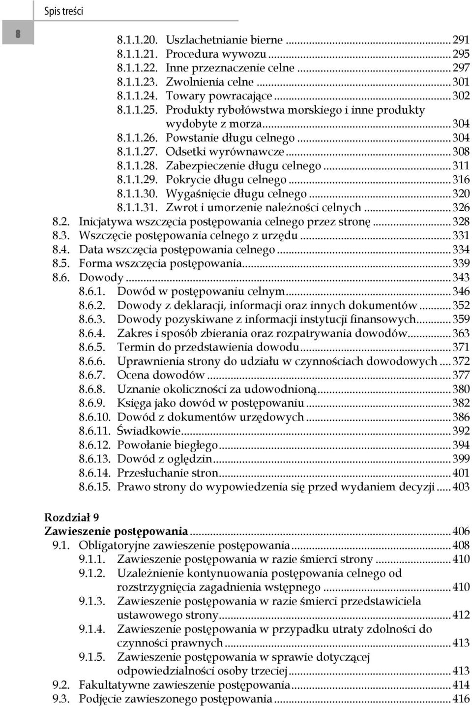 .. 311 8.1.1.29. Pokrycie długu celnego... 316 8.1.1.30. Wygaśnięcie długu celnego... 320 8.1.1.31. Zwrot i umorzenie należności celnych... 326 8.2. Inicjatywa wszczęcia postępowania celnego przez stronę.
