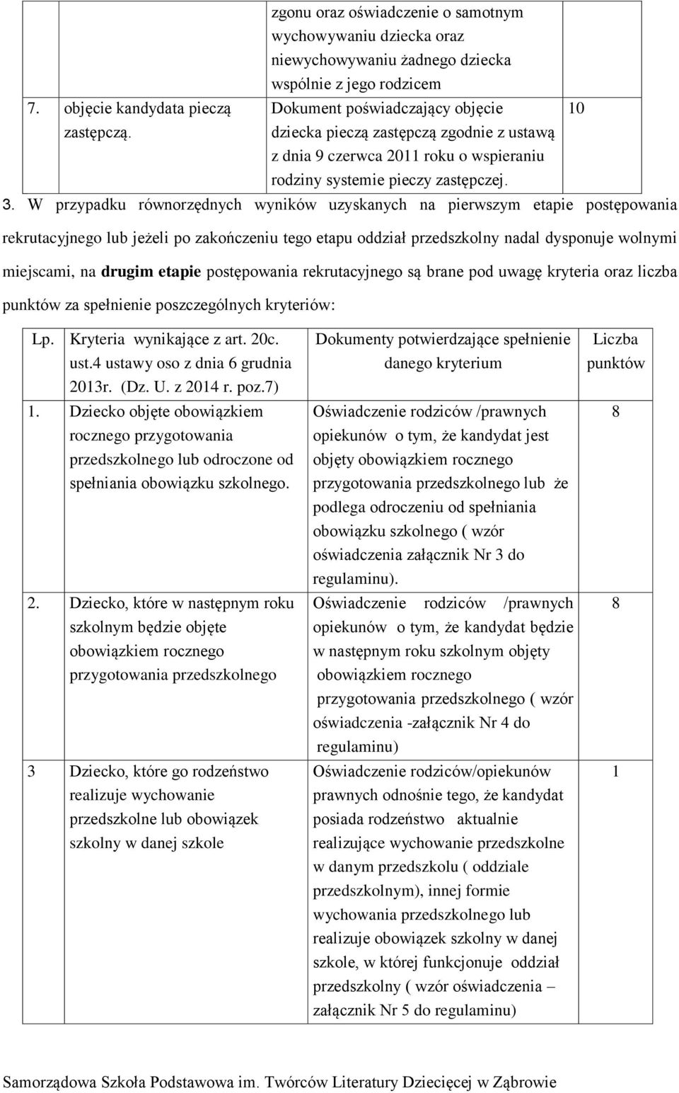 9 czerwca 2011 roku o wspieraniu rodziny systemie pieczy zastępczej. 3.