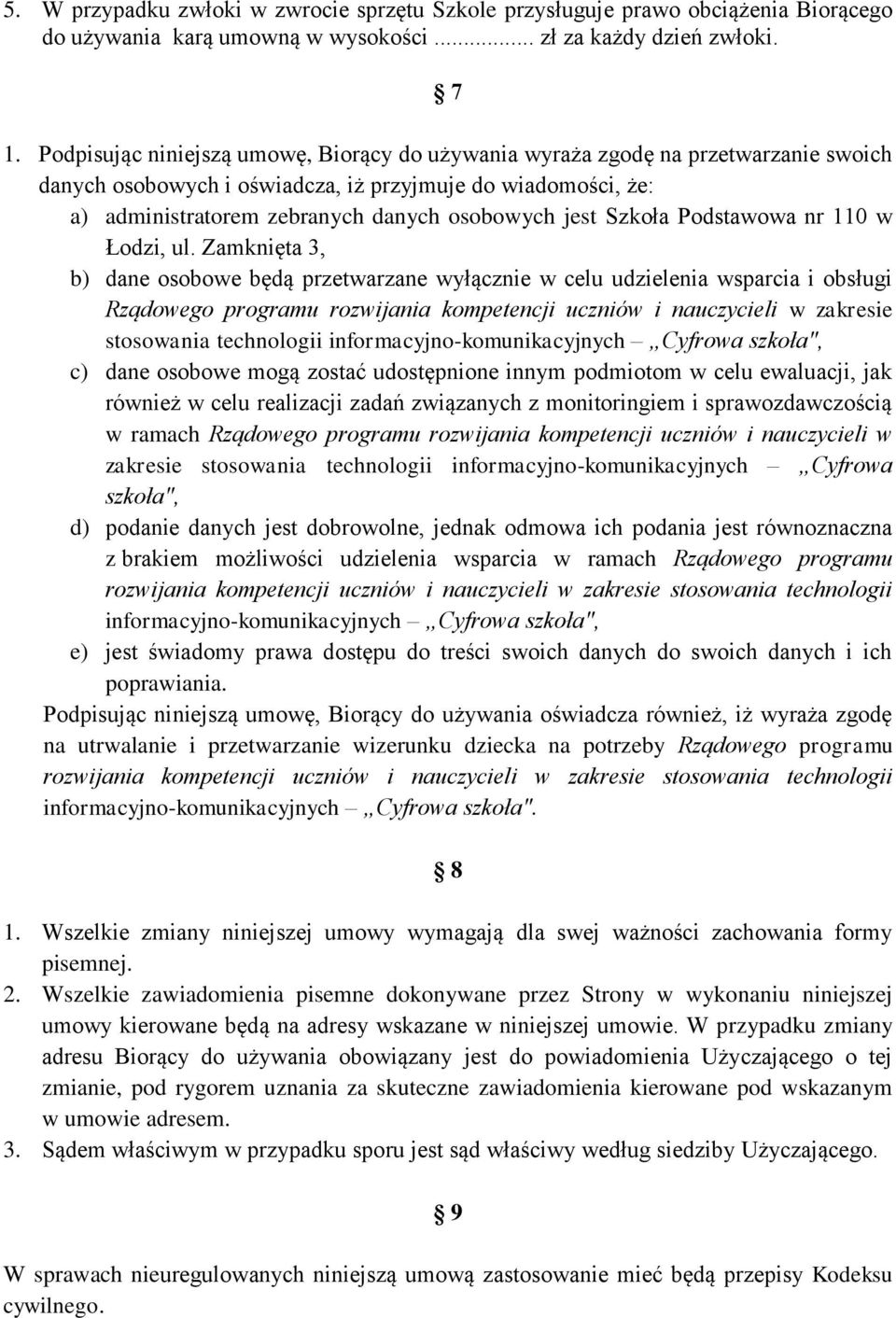 Szkoła Podstawowa nr 110 w Łodzi, ul.