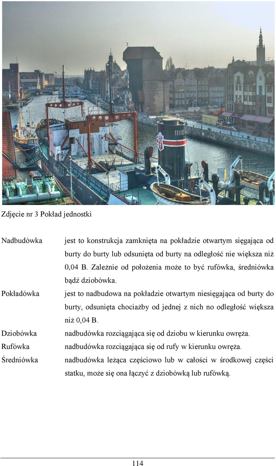 jest to nadbudowa na pokładzie otwartym niesięgająca od burty do burty, odsunięta chociażby od jednej z nich no odległość większa niż 0,04 B.