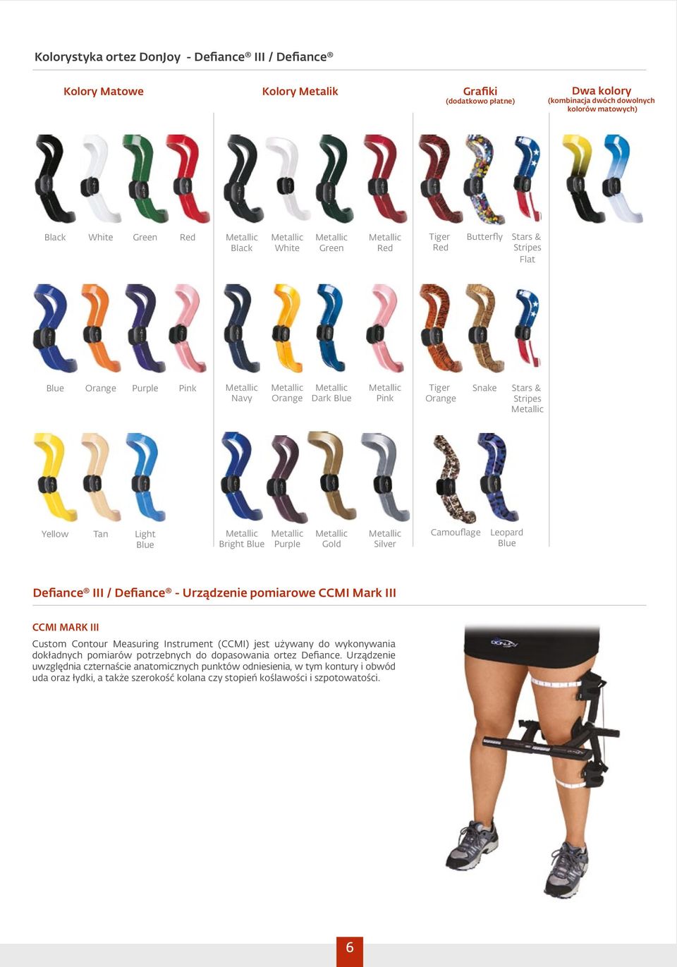 etallic Yellow Tan ight Blue etallic Bright Blue etallic Purple etallic Gold etallic ilver Camouflage eopard Blue Defiance III / Defiance - Urządzenie pomiarowe CCI ark III CCI ARK III Custom Contour