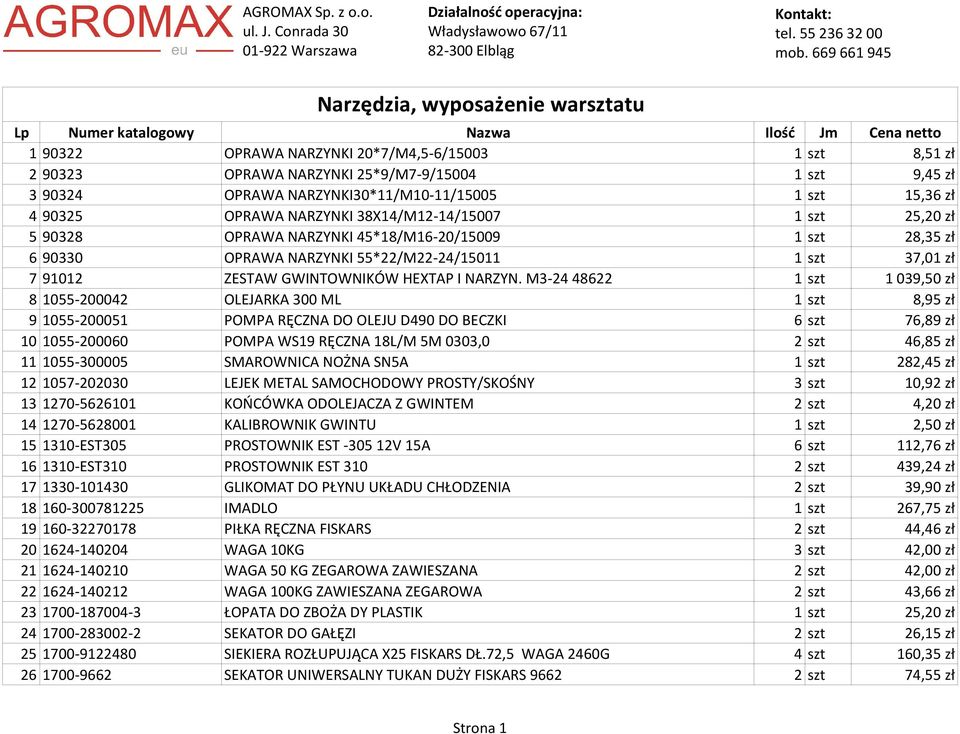 zł 3 90324 OPRAWA NARZYNKI30*11/M10-11/15005 1 szt 15,36 zł 4 90325 OPRAWA NARZYNKI 38X14/M12-14/15007 1 szt 25,20 zł 5 90328 OPRAWA NARZYNKI 45*18/M16-20/15009 1 szt 28,35 zł 6 90330 OPRAWA NARZYNKI