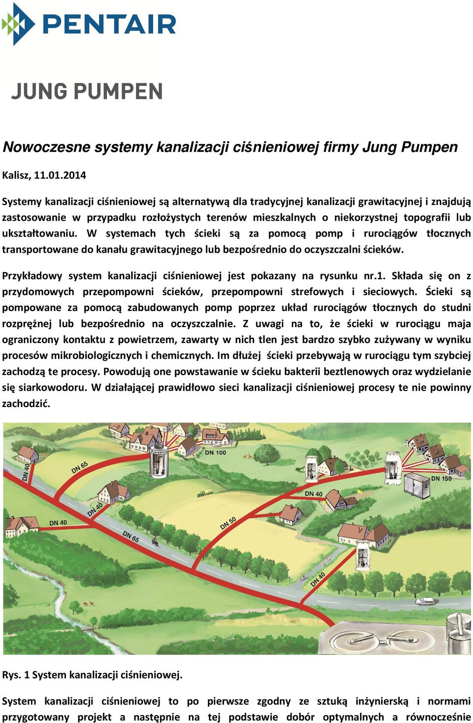 ukształtowaniu. W systemach tych ścieki są za pomocą pomp i rurociągów tłocznych transportowane do kanału grawitacyjnego lub bezpośrednio do oczyszczalni ścieków.