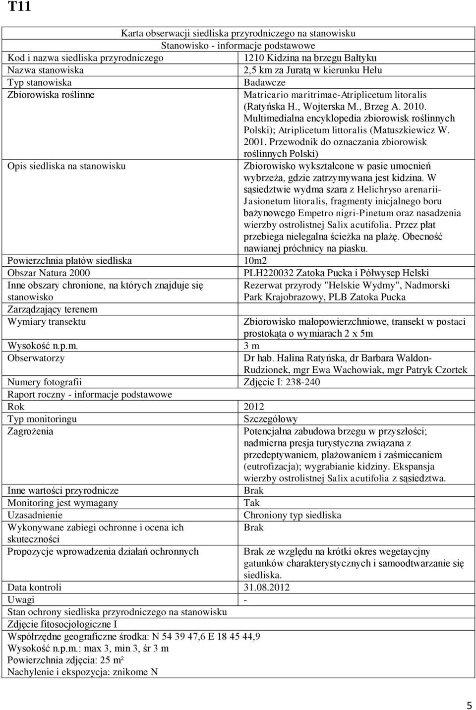 Multimedialna encyklopedia zbiorowisk roślinnych Polski); Atriplicetum littoralis (Matuszkiewicz W. 2001.