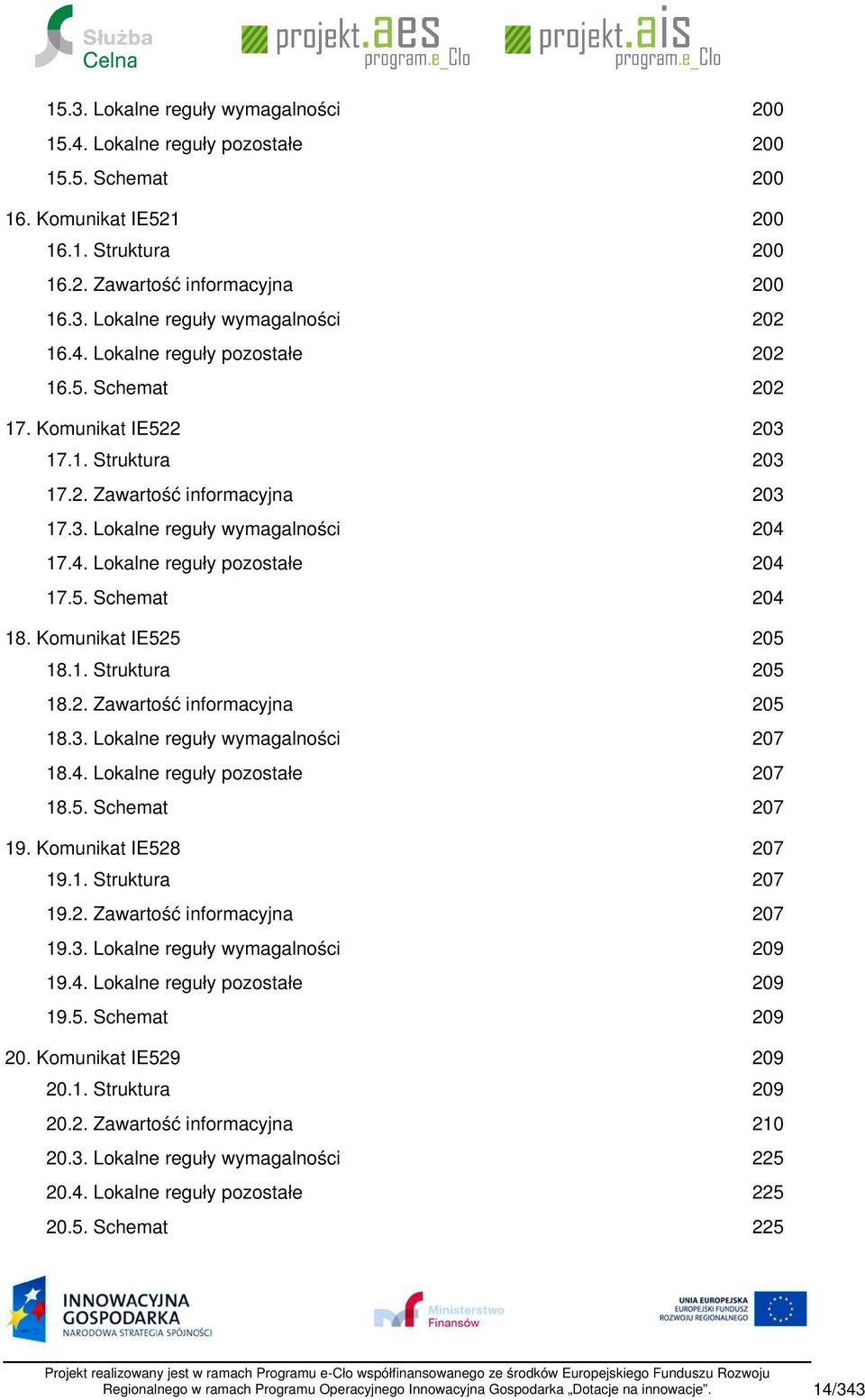 3. Lokalne reguły wymagalności 18.4. Lokalne reguły pozostałe 18.5. Schemat 19. Komunikat IE528 19.1. Struktura 19.2. Zawartość informacyjna 19.3. Lokalne reguły wymagalności 19.4. Lokalne reguły pozostałe 19.