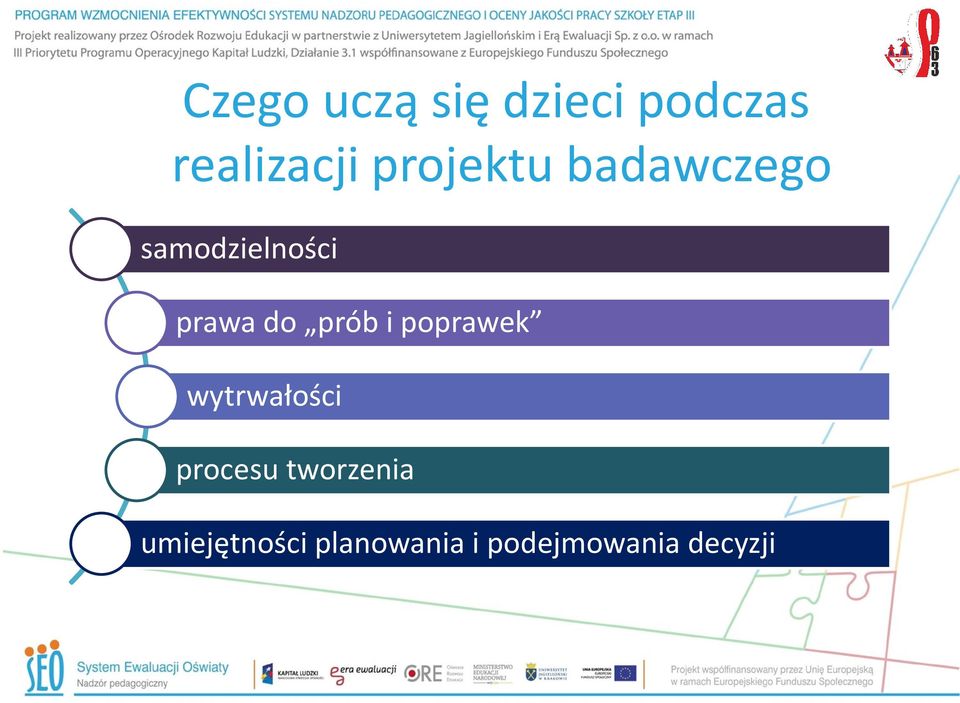prób i poprawek wytrwałości procesu