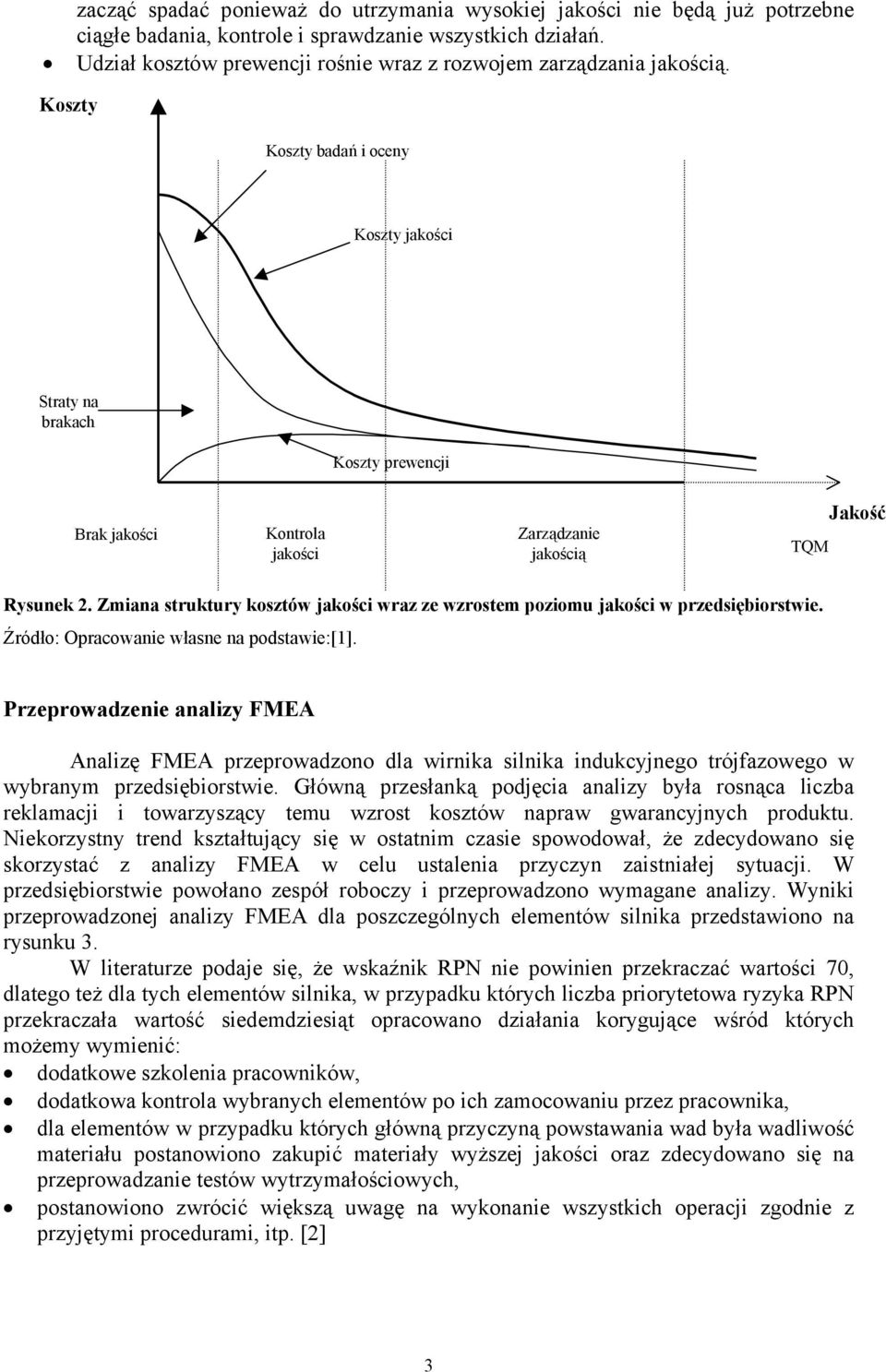 Koszty Koszty badań i oceny Koszty jakości Straty na brakach Koszty prewencji Brak jakości Kontrola jakości Zarządzanie jakością TQM Jakość Rysunek 2.