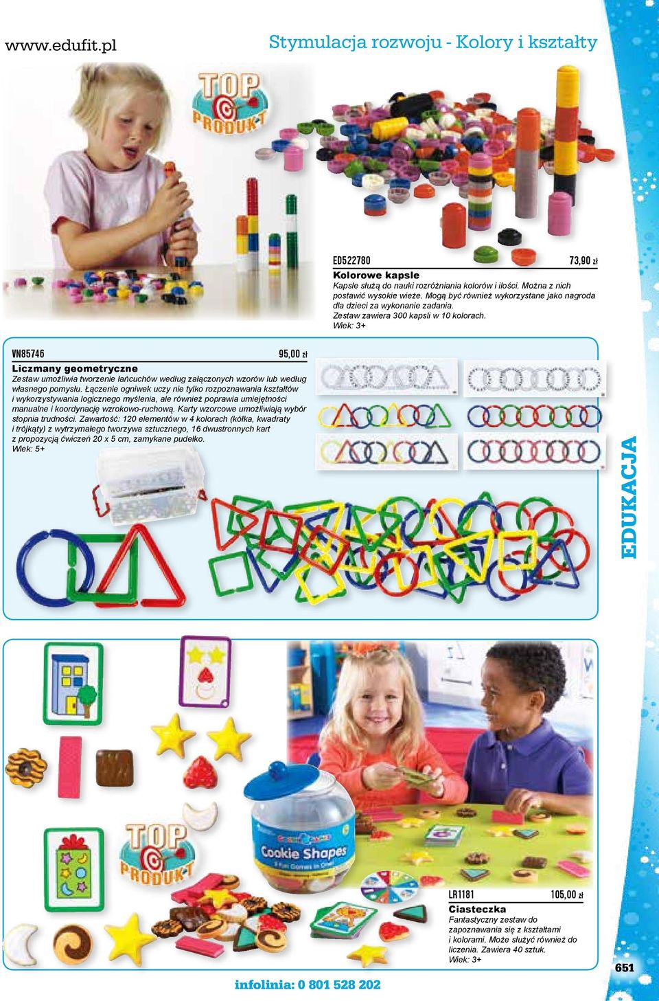 VN85746 95,00 zł Liczmany geometryczne Zestaw umożliwia tworzenie łańcuchów według załączonych wzorów lub według własnego pomysłu.