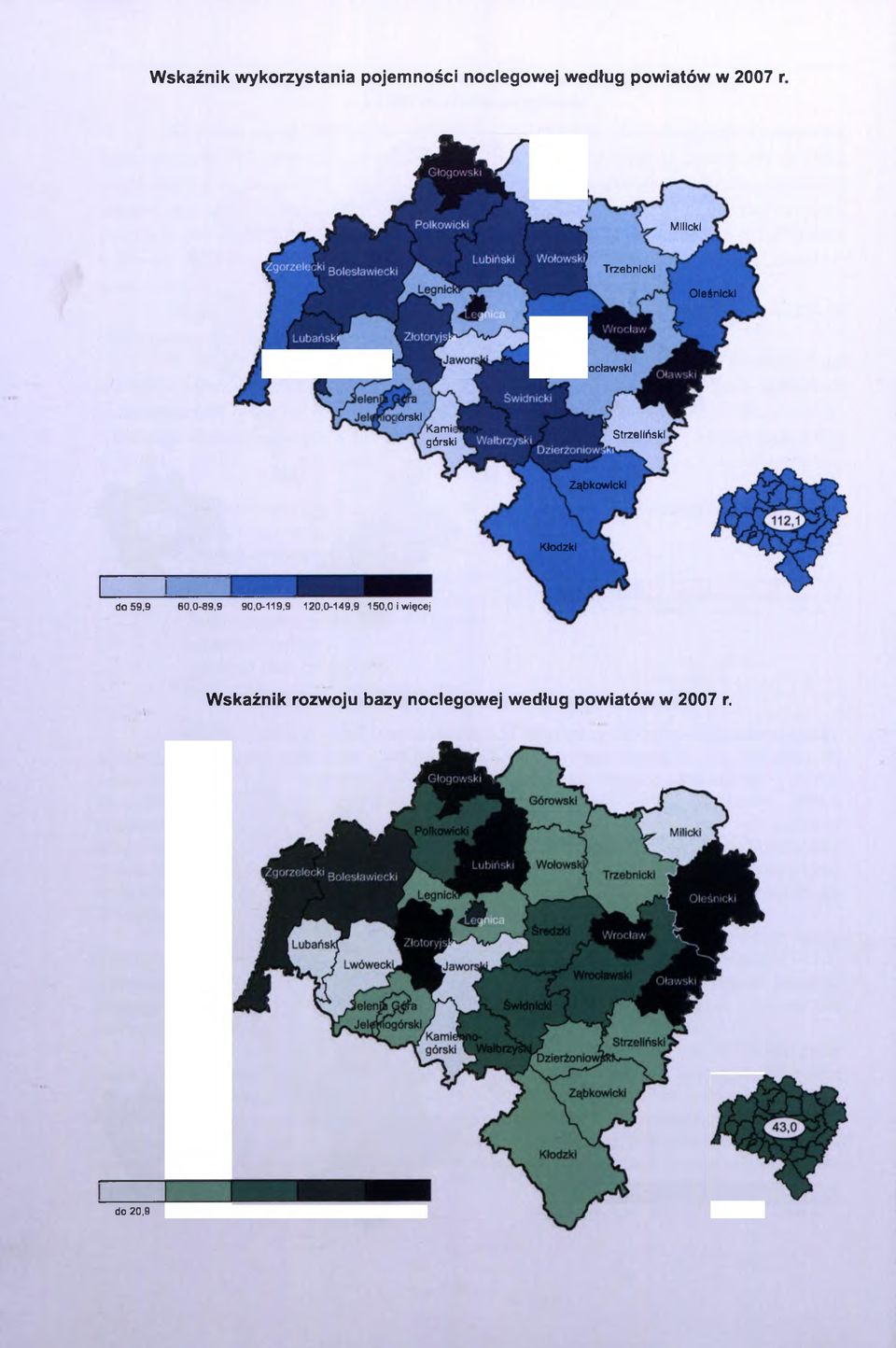Ząbkowicki Kłodzki do 59,9 60,0-89,9 90,0-119,9 120,0-149,9 150,0 i więcej Wskaźnik