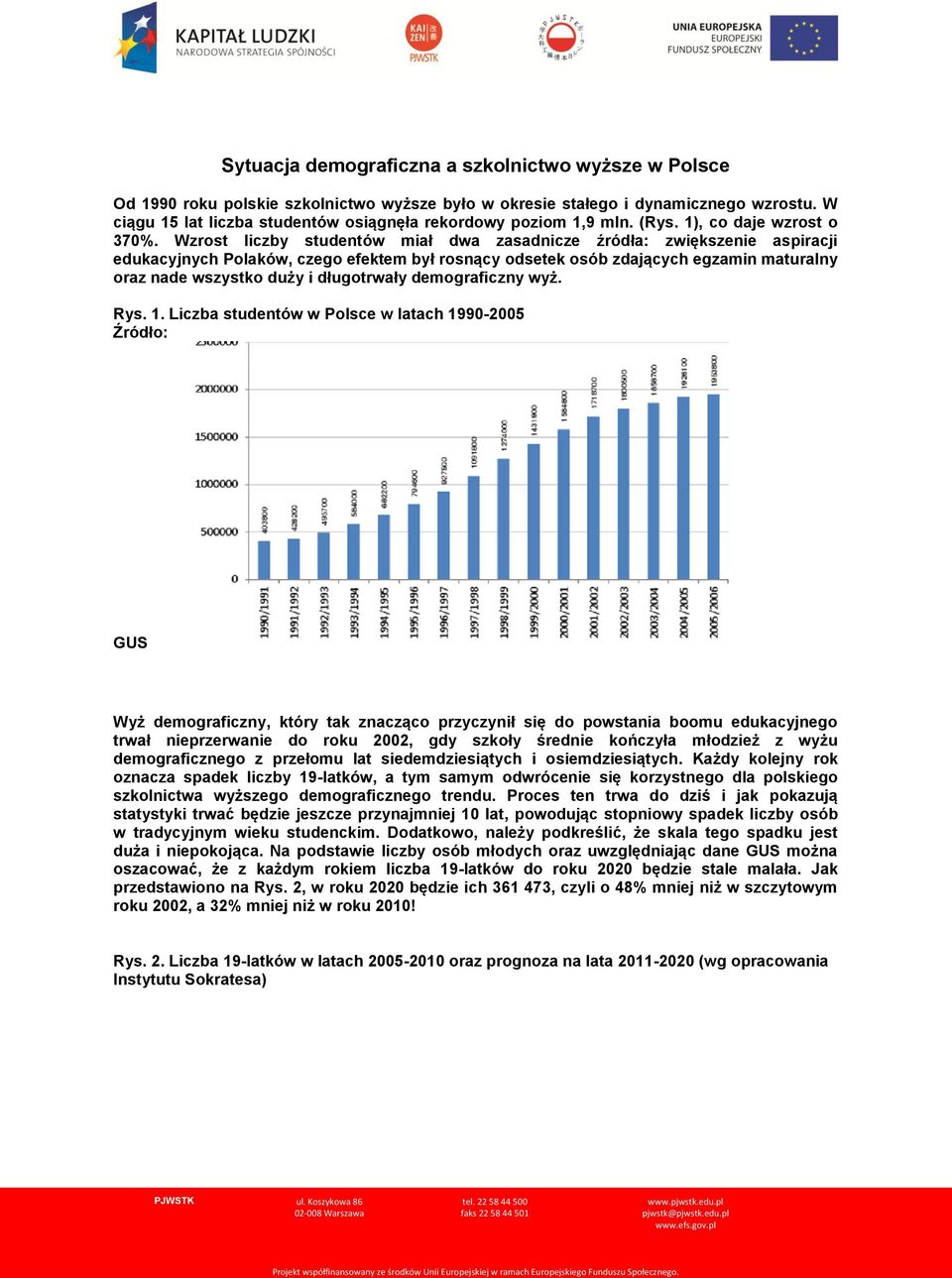 Wzrost liczby studentów miał dwa zasadnicze źródła: zwiększenie aspiracji edukacyjnych Polaków, czego efektem był rosnący odsetek osób zdających egzamin maturalny oraz nade wszystko duży i