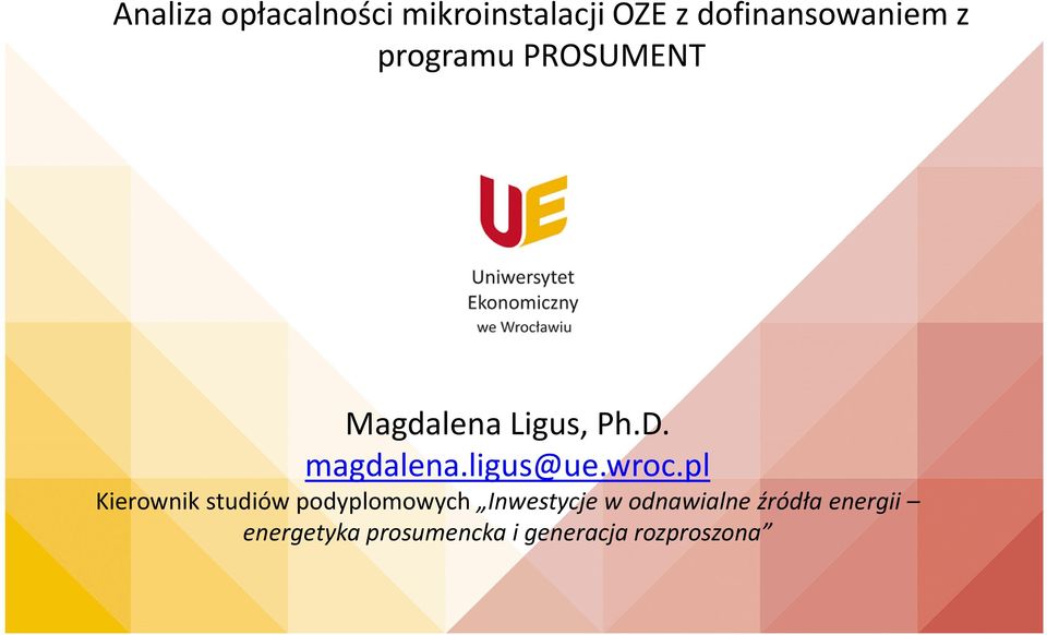 wroc.pl Kierownik studiów podyplomowych Inwestycje w