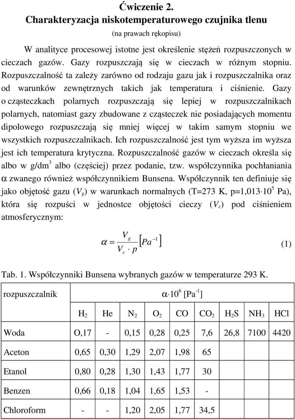 Gazy o cząsteczkach polarnych rozpuszczają się lepiej w rozpuszczalnikach polarnych, natomiast gazy zbudowane z cząsteczek nie posiadających momentu dipolowego rozpuszczają się mniej więcej w takim